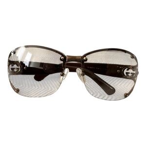 GUCCI 2820 F/S 62 Bronze Metal Frame Gradient Tint, Crystal GG Sunglasses